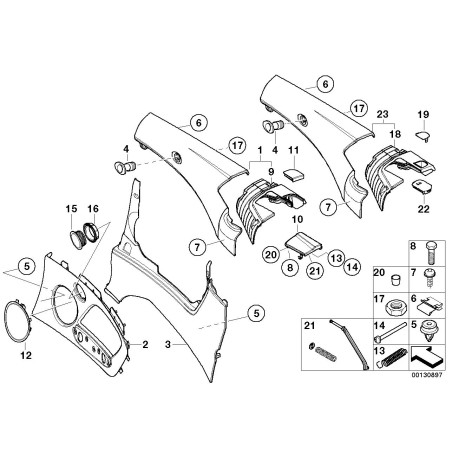 Écrou hexagonal 1 PC - Pièce d'origine BMW 61671378633