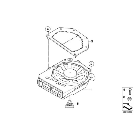 HiFi Central Bass Gauche - Pièce d'origine BMW 65139143135