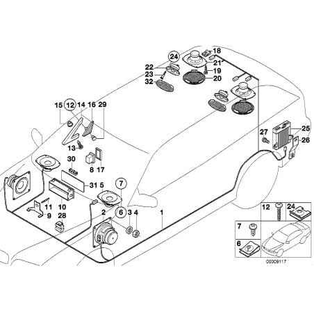 Haut-parleur Hi-Fi - Pièce d'origine BMW 65138375082
