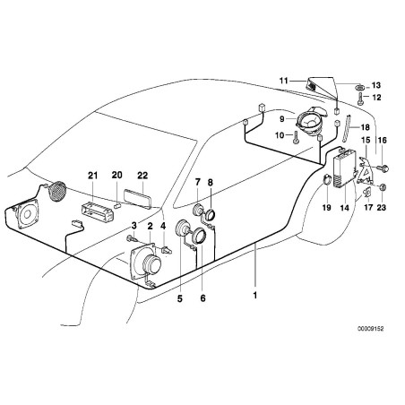 Haut-parleur médium HIFI noir - Pièce d'origine BMW 65138361485