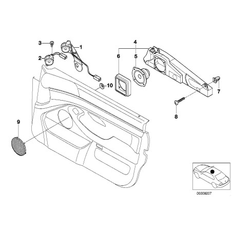 Haut-parleur stéréo HiFi de gamme moyenne - Pièce d'origine BMW 65138352687