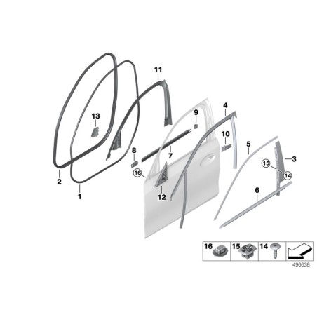 Grille de couverture du tweeter du système Hifi - Pièce d'origine BMW 51339891449 - Côté gauche N/S