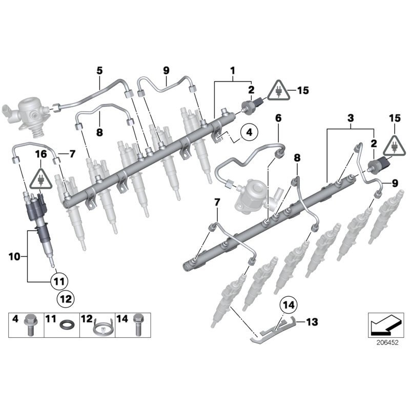 Déconnecteur d'injecteur de carburant haute pression 1 pièce - Pièce d'origine BMW 13537564751
