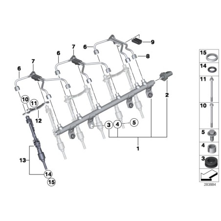 Capteur de pression de carburant haute pression - Pièce d'origine BMW 13537620946