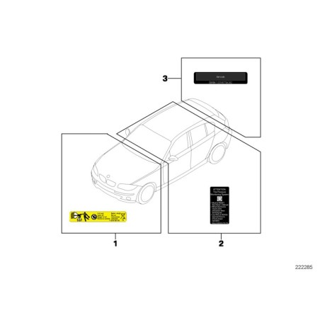 Étiquette haute tension - Pièce d'origine BMW 71212122014