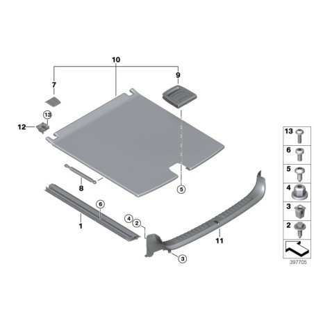 Support de charnière pour tapis de sol - Pièce d'origine BMW 51477415419