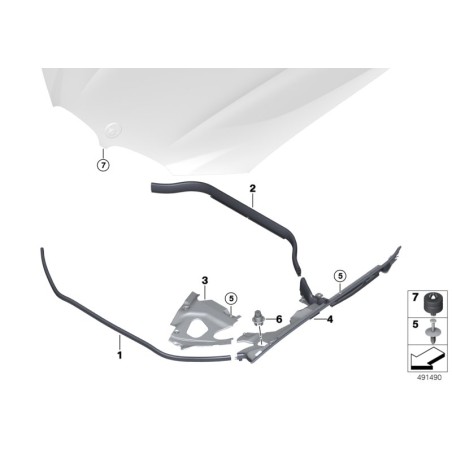 Réglage de capot - Pièce d'origine BMW 51767348121