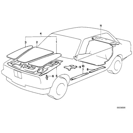 Ensemble d'isolation de capot - Pièce d'origine BMW 51488103798 Ensemble d'isolation de capot - Pièce d'origine BMW 51488103798