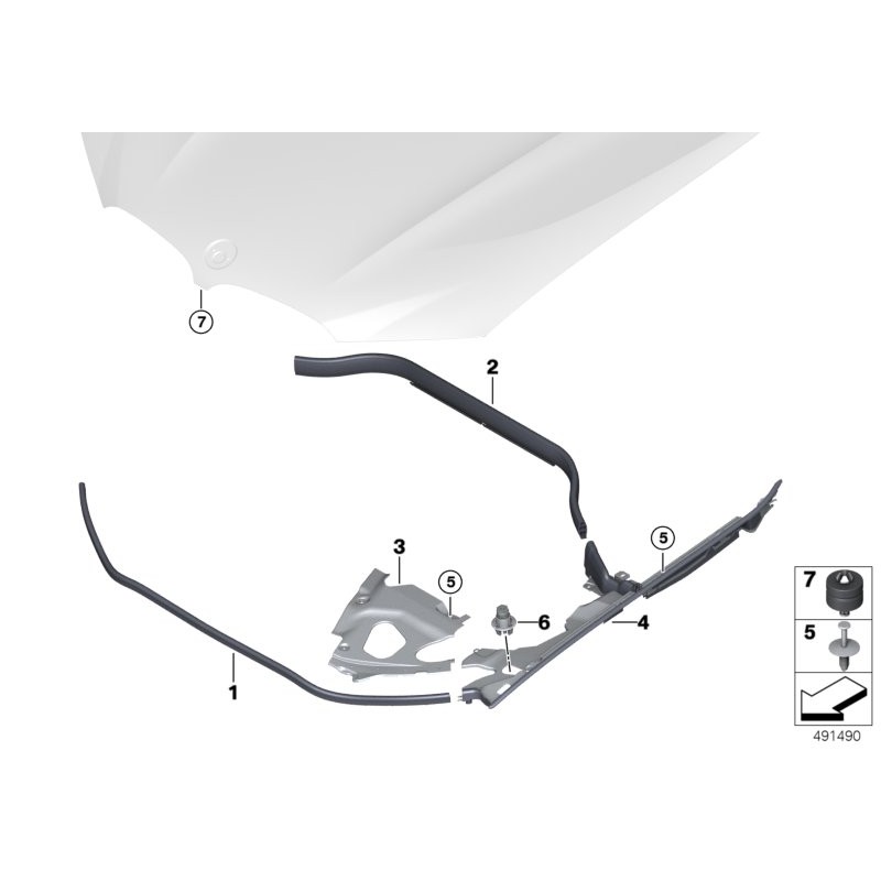 Réglage du capot - Pièce d'origine BMW 51767183752