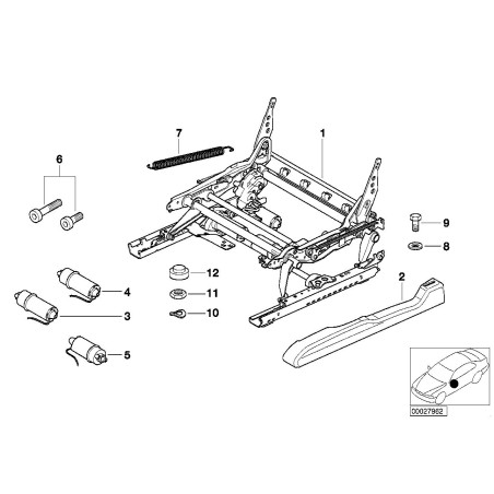 Actionneur de réglage horizontal - Pièce d'origine BMW 52108251415
