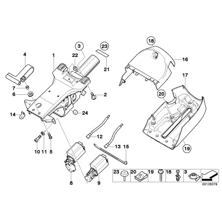 Moteur de réglage de colonne horizontale - Pièce d'origine BMW 67646903945