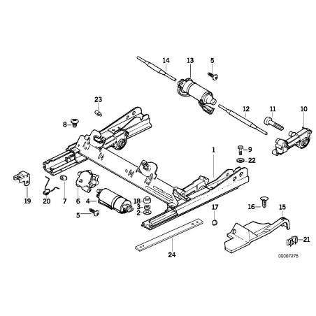 Actionneur de réglage horizontal du siège - Pièce d'origine BMW 67318353225
