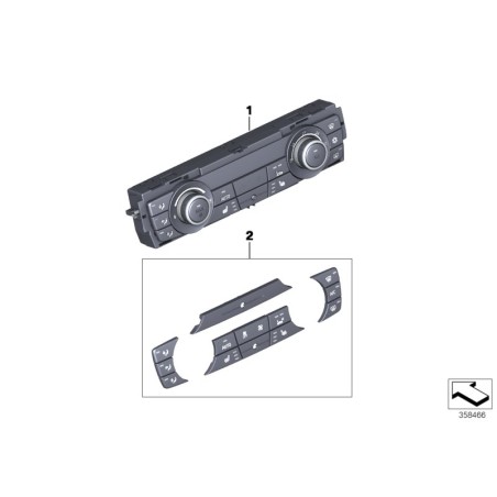 Boutons de climatisation HVAC Caps - Pièce d'origine BMW 64119344143