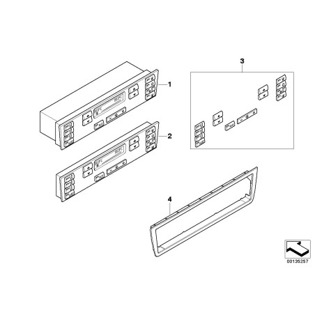 Caps de contrôle du climat HVAC - Pièce d'origine BMW 64116924315