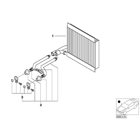 Noyau de chauffage HVAC - Pièce d'origine BMW 64118385689