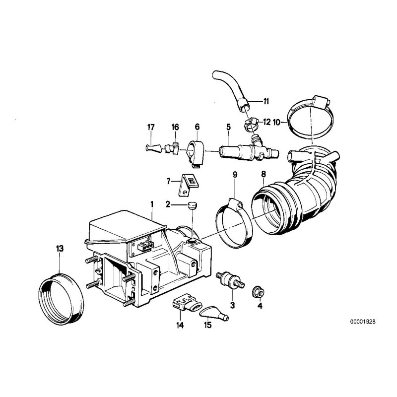 Tuyau de soupape de régulation de ralenti - Pièce d'origine BMW 13411730397