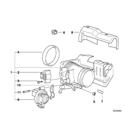 Soupape de régulation au ralenti - Pièce d'origine BMW 13411435846 Soupape de régulation au ralenti - Pièce d'origine BMW 13411435846