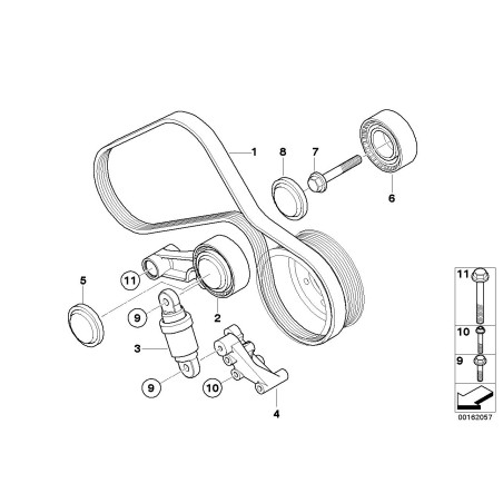 Poulie de renvoi - Pièce d'origine BMW 11287841228