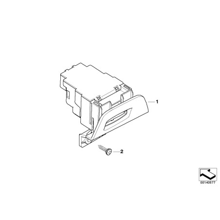 Emplacement de la clé de contact avec garniture de couverture noire RHD - Pièce d'origine BMW 66129172370