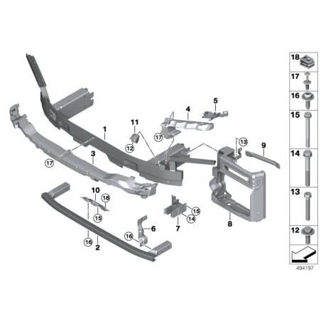 Amortisseur d'impact supérieur - Pièce d'origine BMW 51118069212 Amortisseur d'impact supérieur - Pièce d'origine BMW 51118069212