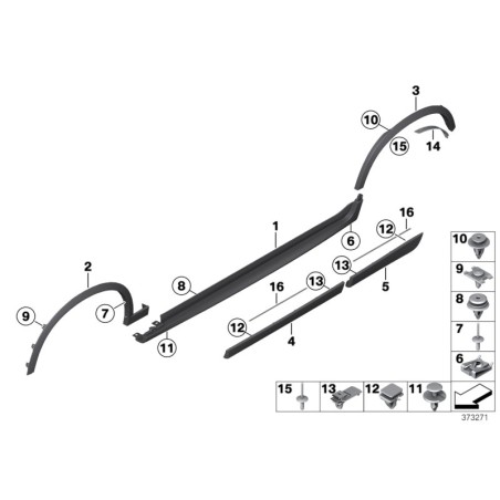 Bande de protection de porte - Pièce d'origine BMW 51138052082