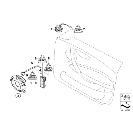Haut-parleur médium audio individuel - Pièce d'origine BMW 65137838905