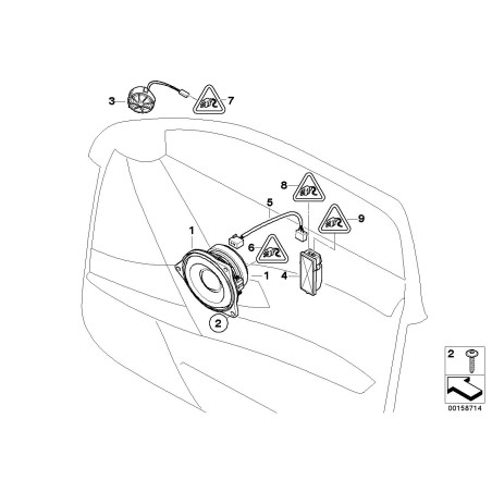 Haut-parleur individuel de gamme moyenne - Pièce d'origine BMW 65137838904