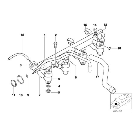 Soupape d'injection avec flux d'air - Pièce d'origine BMW 13641247931