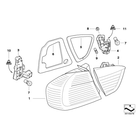 Feu arrière intérieur gauche - Pièce d'origine BMW 63216937459