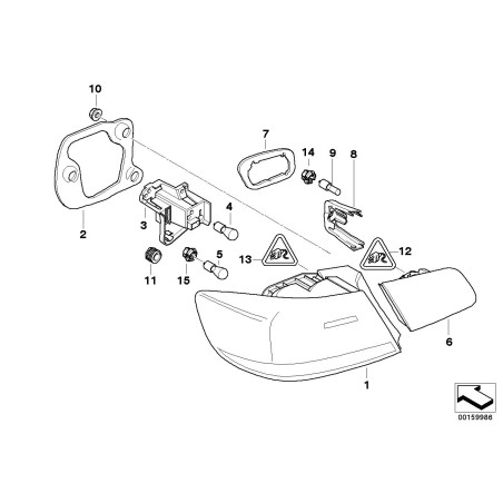 Feu arrière intérieur gauche - Pièce d'origine BMW 63217162299 Feu arrière intérieur gauche - Pièce d'origine BMW 63217162299
