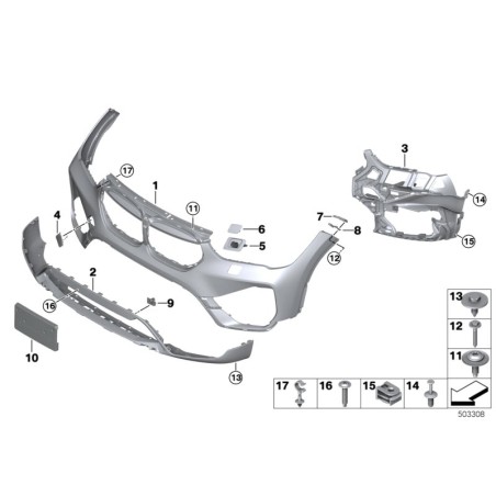 Insérer Pare-chocs Avant Gauche - Pièce d'origine BMW 51117354769