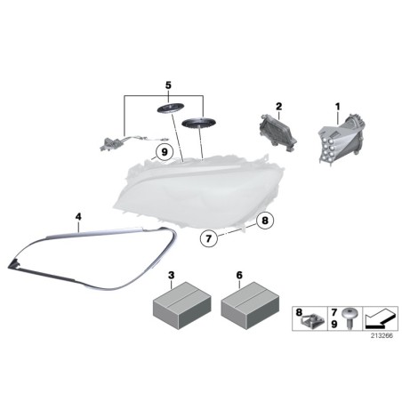 Insérer le clignotant droit - Pièce d'origine BMW 63117225232 Insérer le clignotant droit - Pièce d'origine BMW 63117225232