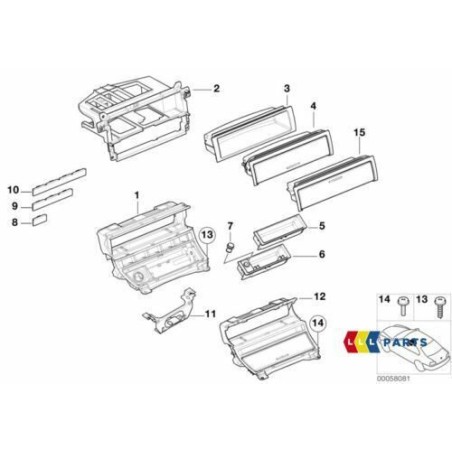 Tableau de bord de console centrale noire RHD - Pièce d'origine BMW 51168268894