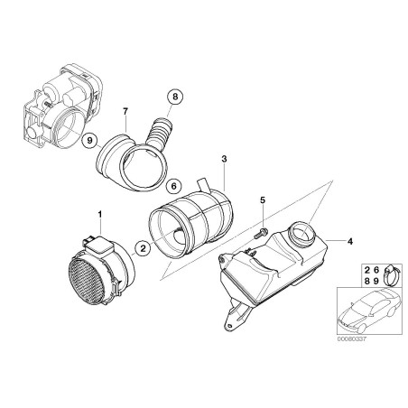 Manchon d'admission - Pièce d'origine BMW 13541435625 Manchon d'admission - Pièce d'origine BMW 13541435625