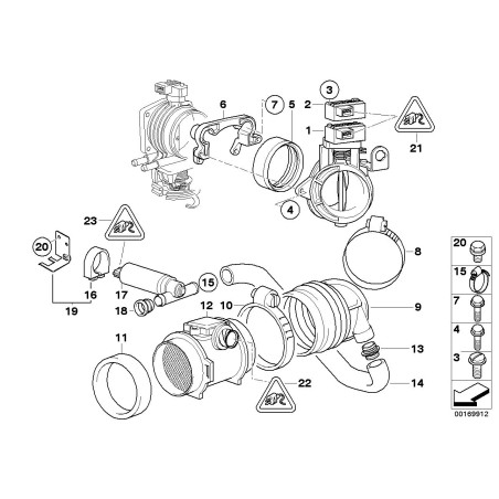 Raccord de tuyau de botte d'admission - Pièce d'origine BMW 13541703703