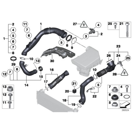 Tuyau d'admission d'air - Pièce d'origine BMW 13717615026 Tuyau d'admission d'air - Pièce d'origine BMW 13717615026