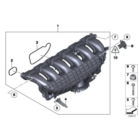 Jeu de joints d'admission - Pièce d'origine BMW 11617547242