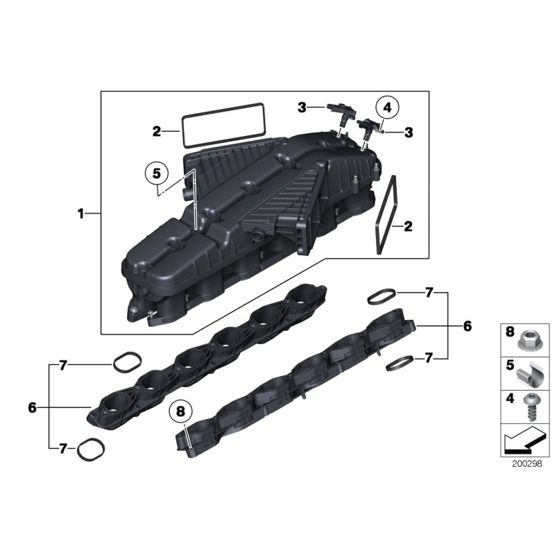 Écrou de bride de collecteur d'admission 2pcs - Pièce d'origine BMW 11617545279