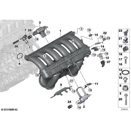 Collecteur d'admission - Pièce d'origine BMW 11617559523