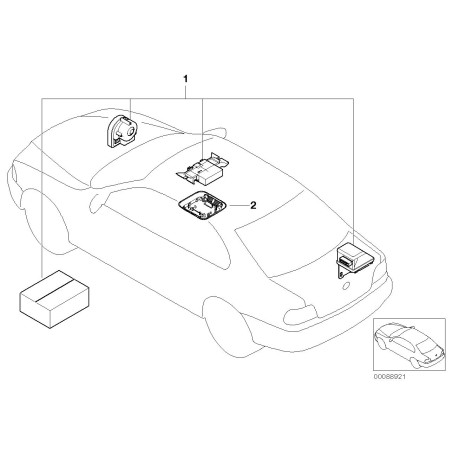 Intérieur Beige Capteur d'alarme Couverture supérieure de toit - Pièce d'origine BMW 51448243733