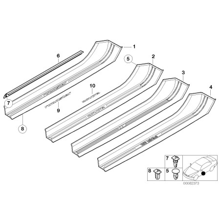 Clip intérieur - Pièce d'origine BMW 51478236385 Clip intérieur - Pièce d'origine BMW 51478236385