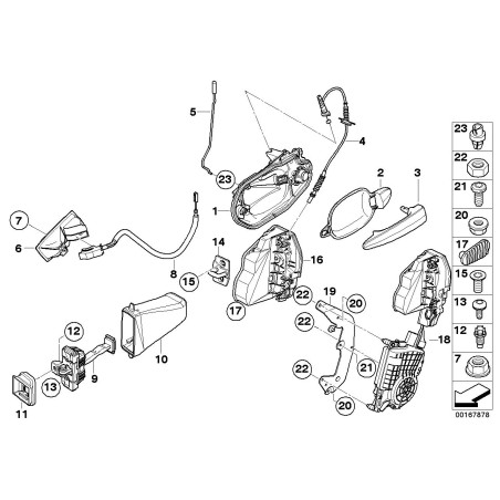 Câble de poignée de porte intérieure - Pièce d'origine BMW 51217034467