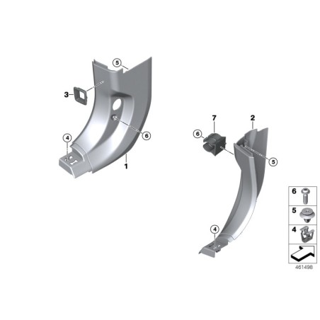 Panneau de garniture latérale intérieure côté conducteur LHD - Pièce d'origine BMW 51437390753