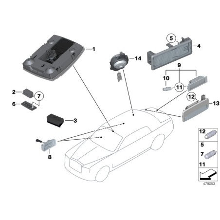 Lumière intérieure - Pièce d'origine BMW 63316962040