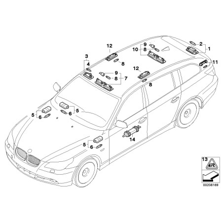Lumière intérieure - Comprend une ampoule - Pièce d'origine BMW 63316962009