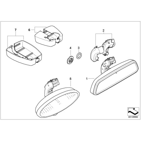 Rétroviseur intérieur à atténuation automatique - Pièce d'origine BMW 51164363962 Rétroviseur intérieur à atténuation automatique - Pièce d'origine BMW 51164363962