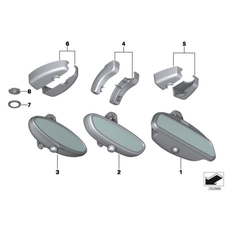 Rétroviseur intérieur à atténuation automatique - Pièce d'origine BMW 51167892263 Rétroviseur intérieur à atténuation automatique - Pièce d'origine BMW 51167892263