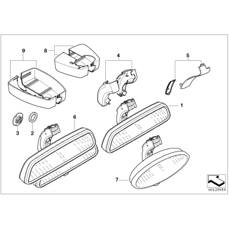 Rétroviseur intérieur - Pièce d'origine BMW 51167892261 Rétroviseur intérieur - Pièce d'origine BMW 51167892261
