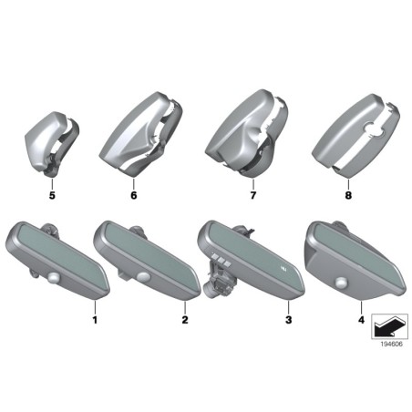 Ensemble de garniture de couvercle de rétroviseur intérieur - Pièce d'origine BMW 51169219140