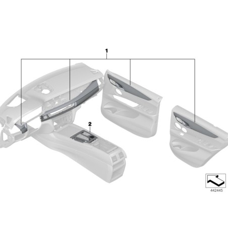Garnitures intérieures CA - Pièce d'origine BMW 51952446977 Garnitures intérieures CA - Pièce d'origine BMW 51952446977
